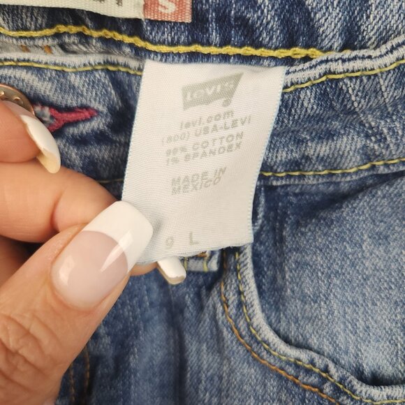 Levis 518 Superlow Bootcut Jeans Womens /JRs 9L Flare Stretch Denim Pants - Picture 7 of 10